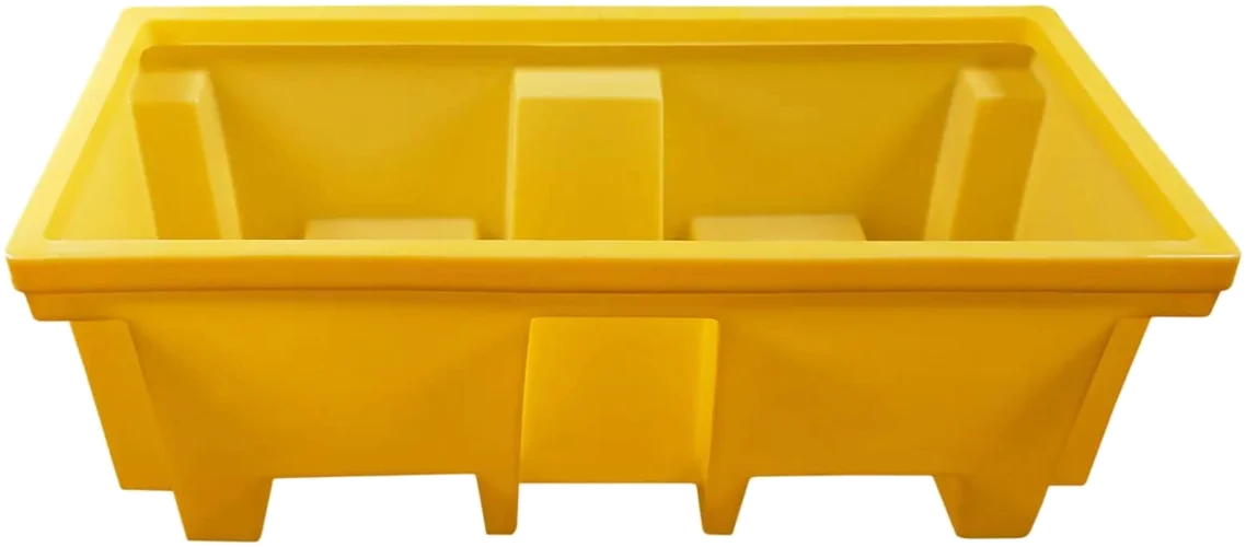 Pallet de contenção sem a grade, mostrando a bacia